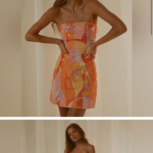 Colorful Strapless Dress